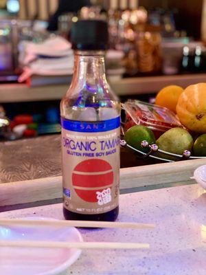 GLUTEN FREE SOY SAUCE!!! Such an easy fix for gluten allergies and celiac sufferers - but it's not that easy to find at restaurants