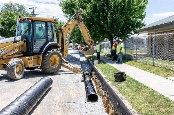 Storm water utilities install