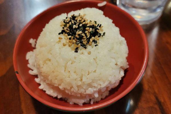 A bowl of rice came with my meal.