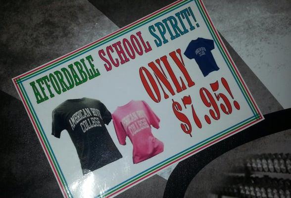 They have $7.95 t-shirts!