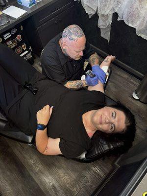 Me getting tattooed by PJ