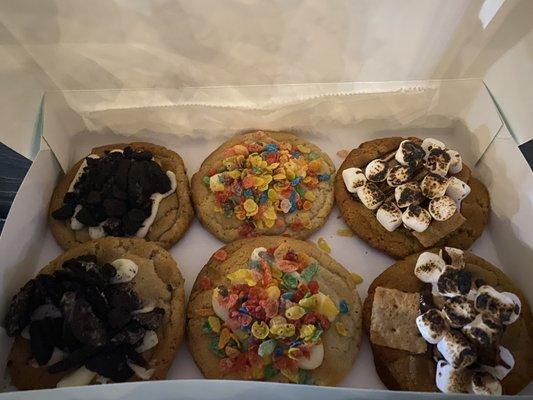 Oreo, fruity pebble, and s'mores