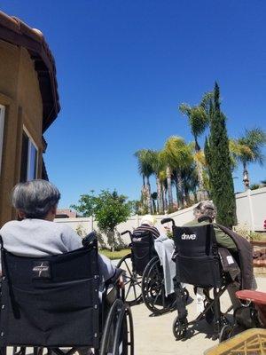 Our residents getting some Vitamin D and fresh air