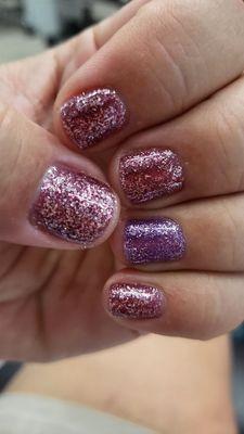 Beautiful glitter gel nails