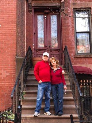 Our loving parents last photo on their stoop of 53 years!