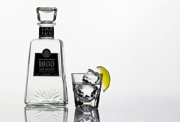 1800 Select Silver Tequila on the rocks with fresh lime. | Beverage Photographer, Marshall Gordon