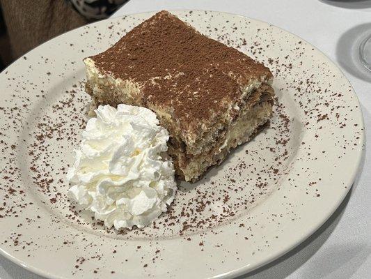 My favorite tiramisu was creamy and well prepared.