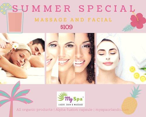 $109 Massage AND Facial Summer Special, CALL FOR FREE CONSULTATION (407)203-0203