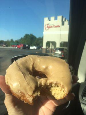 Maple iced apple cider donut