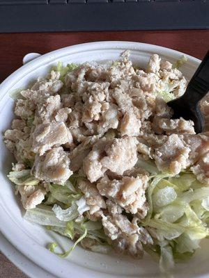 Work lunch - chicken, black bean and lettuce bowl