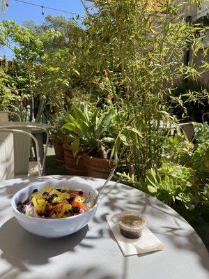 Salad on the patio.