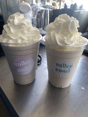 Non dairy milkshakes with non dairy whipped cream