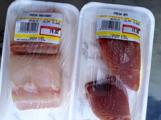 Gorgeous Mahi Mahi and Ahi Tuna steaks for the grill.