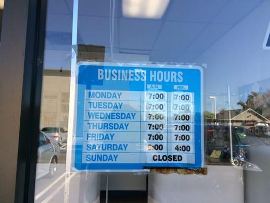 Their hours (in case you were wondering)