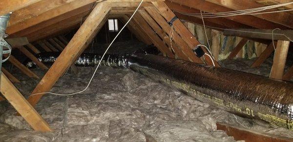 Attic Insulation Installation + New Air Ducts