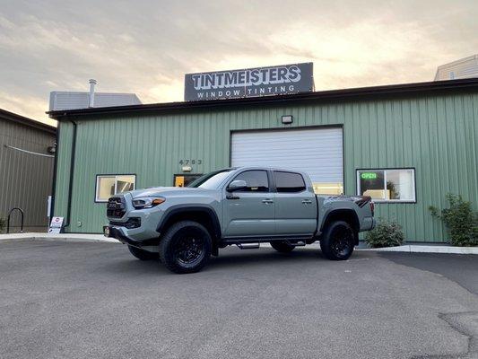 2021 TRD Pro in front of the shop.