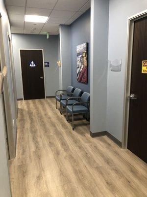 Very clean back waiting area