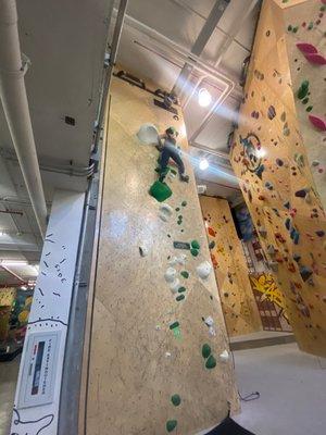 Climbing a 5.8 with the auto belay.