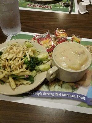 Their salad bar is expansive, and their Monday night potato soup is the stuff dreams are made of.