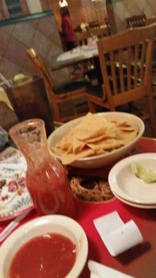 House made chips and complimentary salsa, not too spicy