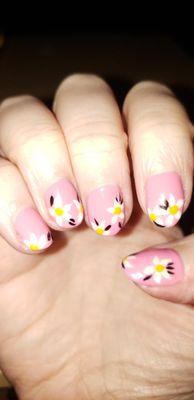 Gel Nail Art on Gel Nails - Exquisitely & Artistically Applied by Sunny & for ONLY $40! (Had Nail Art on all 10 nails)