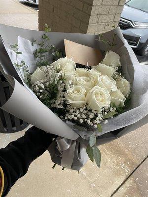 Soft White Roses Bouquet