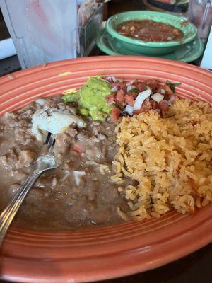 Side Beans and Rice for the Fajitas.