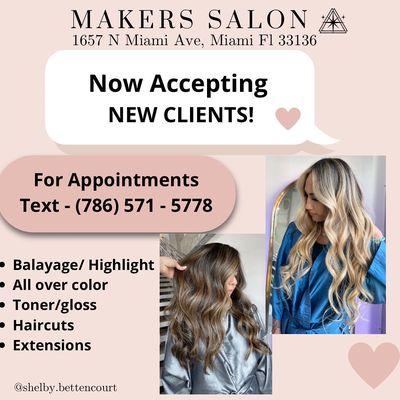 Now accepting new clients!!! Text to make an appt