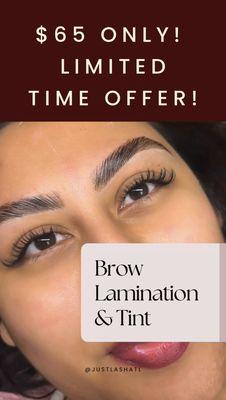 Brow lamination and tint