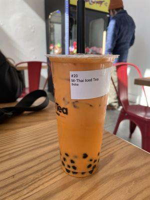 Thai Iced Tea with Boba $6.75