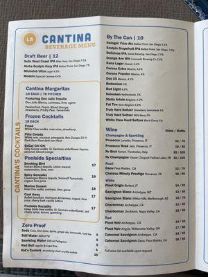 La Cantina Menu