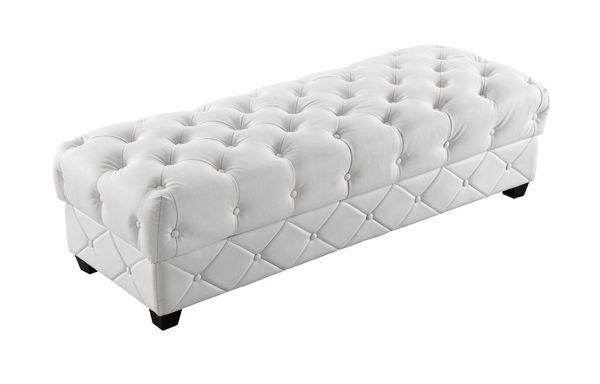 Bordo White Leather Bench