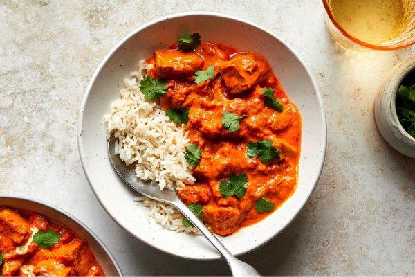 Butter chicken rice bowl