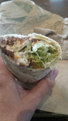 Classic burrito with chicken