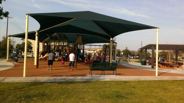 Playground with sun shade