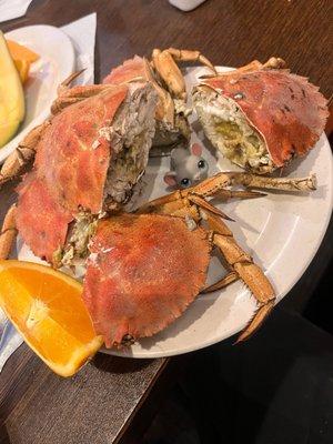 Steamed Crab. I think it's Rock Crab but not sure