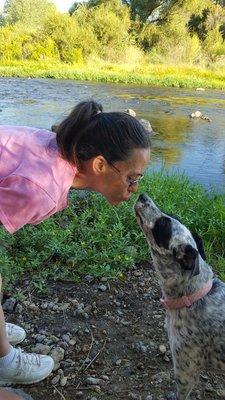 Kisses after a long but fun morning of hiking together.