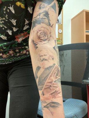 Sleeve in progress.