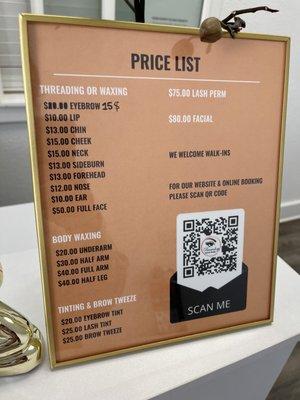 Price list