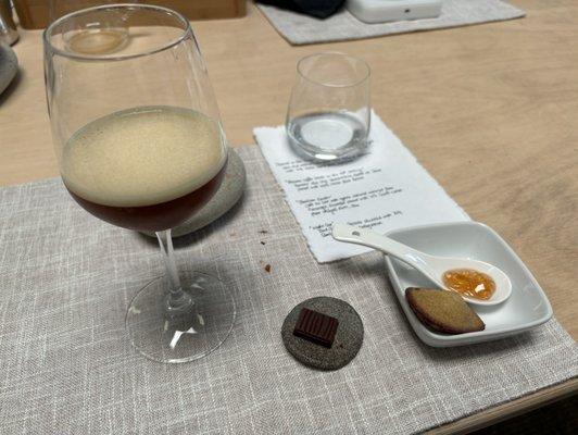 Coffee mocktail with chocolate and pastry pairing