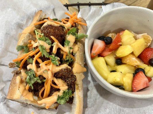 Banh Mi Sandwich with fruit