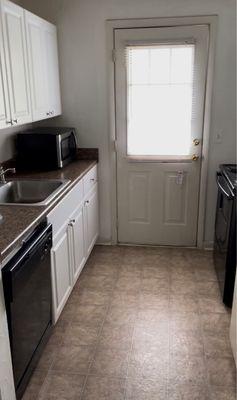 Kitchen area, walls dirty