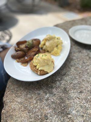 Crab Cake Crab Benedict and the Salmon Chips