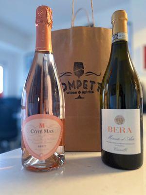 Cote Mas Cremant de Limoux Brut Sparkling Rose. Bera Moscato.