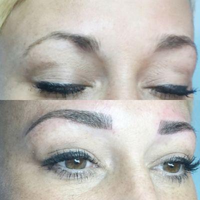 Microblade brows before and after