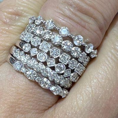 Diamond bands! Stackable or wear alone.