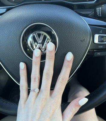 white dip dyed nails