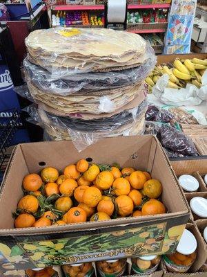 Fruit and tortillas