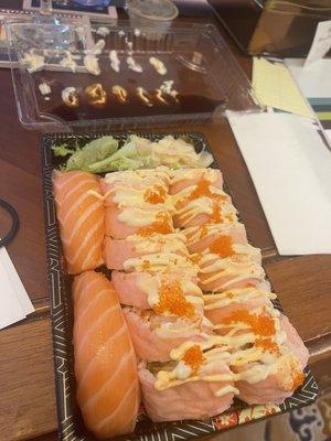 Pink Lady Special Roll(12pcs) & Salmon Sushi