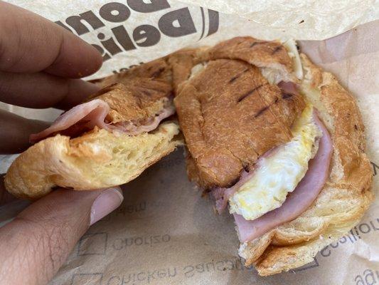 Ham egg and cheese croissant